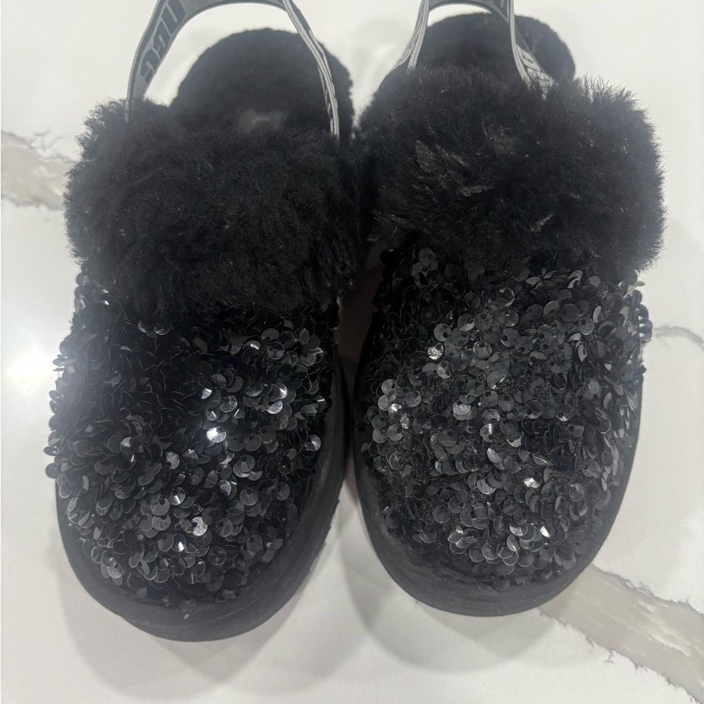UGG Kids Black Sequin Slippers
